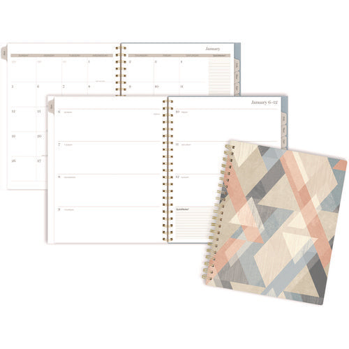 Image of Cambridge® Triad Weekly/Monthly Planner, Geometric Artwork, 11" x 9.25", Multicolor Cover, 12-Month (Jan to Dec): 2025