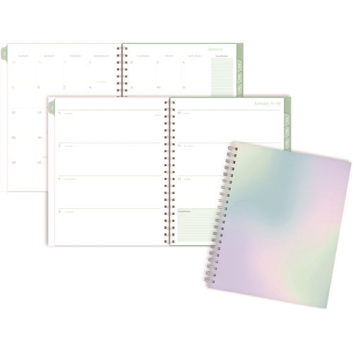 Image of Cambridge® Ombre Weekly/Monthly Planner, Colorful Cloud Artwork, 11" x 9.25", Multicolor Cover, 12-Month (Jan to Dec): 2025