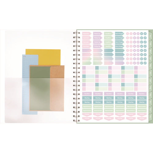 Image of Cambridge® Ombre Weekly/Monthly Planner, Colorful Cloud Artwork, 11" x 9.25", Multicolor Cover, 12-Month (Jan to Dec): 2025