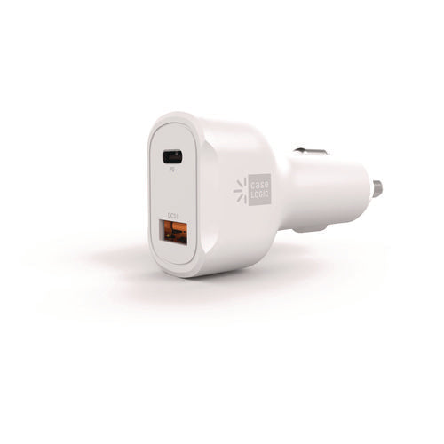 Image of ByTech® PD Car Charger, 60 W, Two 2 A Ports, White