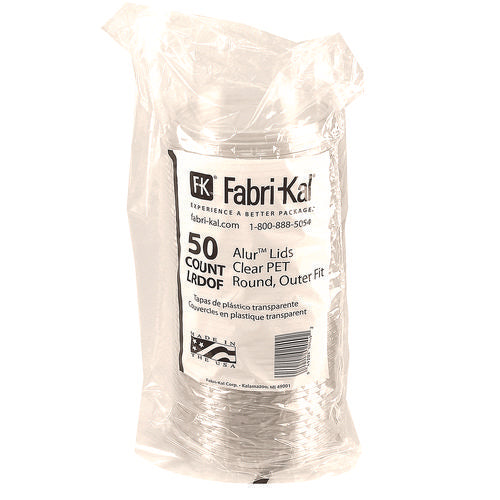 Image of Fabri-Kal® Recycleware Round Deli Container Lids, Flat Outer Fit, Clear, Plastic, 500/Carton