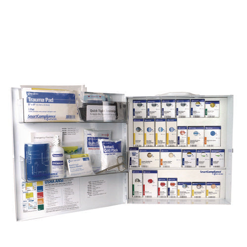 Image of First Aid Only 91379 Large Metal SmartCompliance Food Service Cabinet ANSI B with No Medications, 337 Pieces, Metal Case