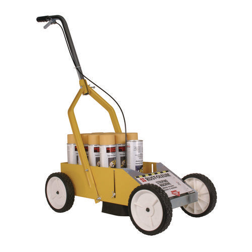 Image of Rust-Oleum® Professional Striping Machine, Accommodates Up to 13 Standard Inverted Striping Paint Spray Cans, Yellow