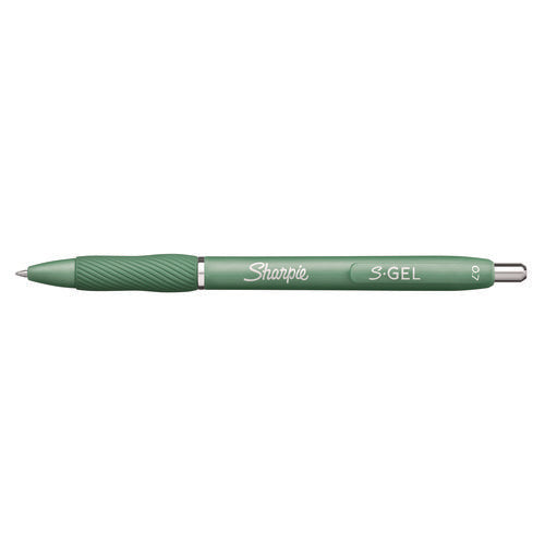 Image of Sharpie® S-Gel S-Gel Fashion Barrel Gel Pen, Retractable, Medium 0.7 mm, Black Ink, Green Barrel, 4/Pack