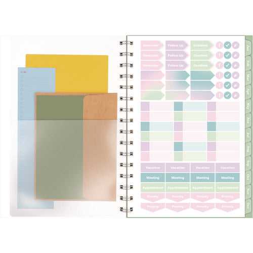 Image of Cambridge® Ombre Weekly/Monthly Planner, Colorful Cloud Artwork, 8.5" x 6.38", Multicolor Cover, 12-Month (Jan to Dec): 2025