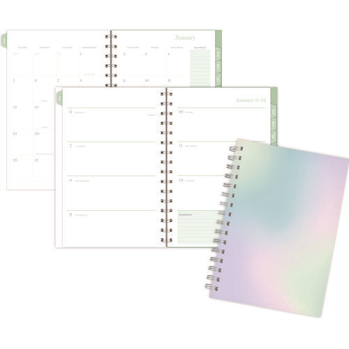 Image of Cambridge® Ombre Weekly/Monthly Planner, Colorful Cloud Artwork, 8.5" x 6.38", Multicolor Cover, 12-Month (Jan to Dec): 2025