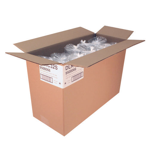 Image of Fabri-Kal® Kal-Clear/Nexclear Drink Cup Lids, Squat Dome Lid with 1.75" Hole, Fits 32 oz Cold Cups, Plastic, Clear, 500/Carton