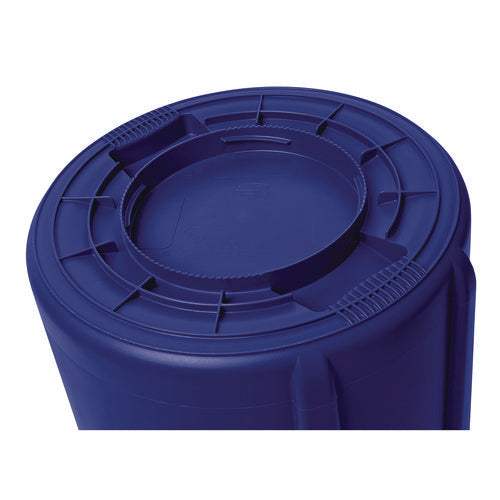 Image of Rubbermaid® Commercial Vented Round Brute Container, 32 gal, Plastic, Blue