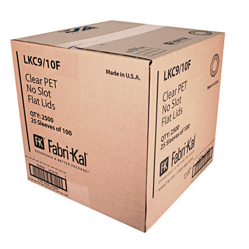 Image of Fabri-Kal® Kal-Clear/Nexclear Drink Cup Lids, Flat Lid with No Slot, Fits 9 oz to 10 oz Cold Cups, Plastic, Clear, 2,500/Carton