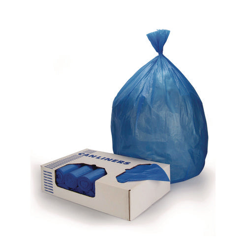 Image of Heritage High-Density Waste Can Liners, 23 gal, 14 mic, 30" x 43", Blue, 25 Bags/Roll, 10 Rolls/Carton