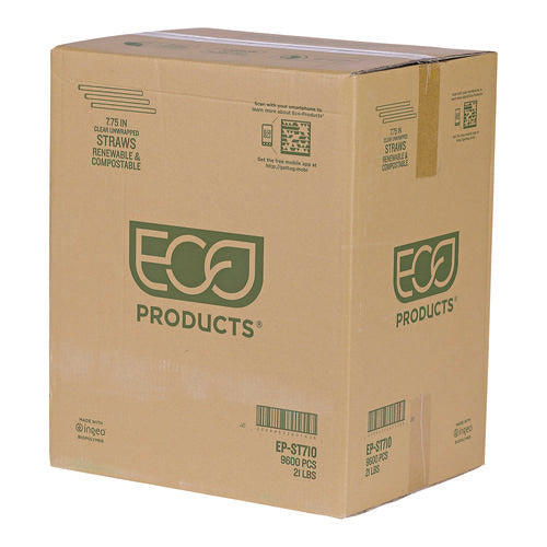 Image of Eco-Products® Pla Straws, 7.75", 400/pack, 24 Packs/carton
