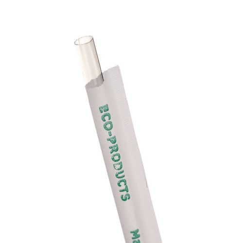 Image of Eco-Products® Clear Wrapped Straw, 7.75", Pla, 400/pack, 24 Packs/carton