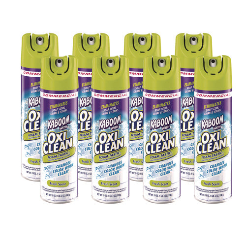 Image of Kaboom Foamtastic Bathroom Cleaner, Fresh Scent, 19 Oz Spray Can, 8/carton