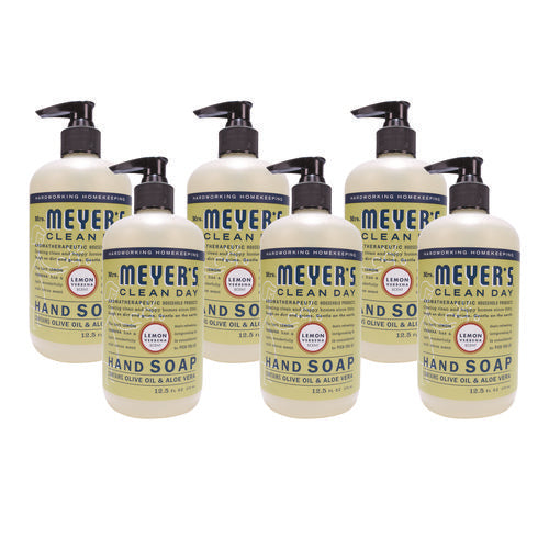 Image of Mrs. Meyer's® Clean Day Liquid Hand Soap, Lemon Scent, 12.5 oz, 6/Carton
