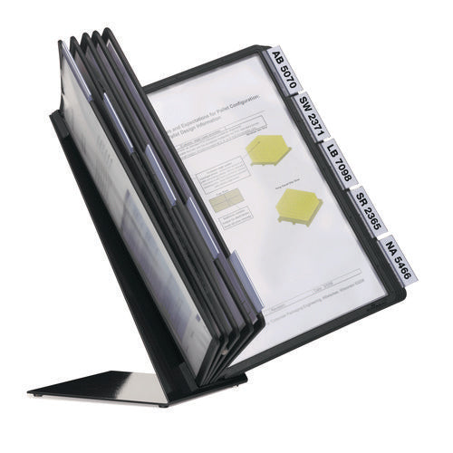 Image of Durable® VARIO Document Holder, 10 Panels 15.5 x 6.5 x 10.75, Black Borders