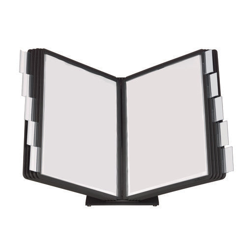 Image of Durable® VARIO Document Holder, 10 Panels 15.5 x 6.5 x 10.75, Black Borders