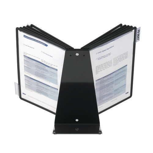 Image of Durable® VARIO Document Holder, 10 Panels 15.5 x 6.5 x 10.75, Black Borders