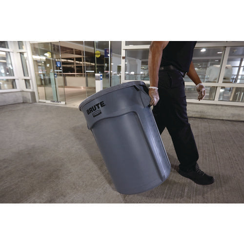 Image of Rubbermaid® Commercial Vented Round Brute Container, 10 gal, Plastic, Gray