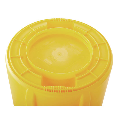 Image of Rubbermaid® Commercial Vented Round Brute Container, 20 gal, Plastic, Yellow