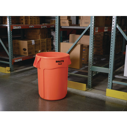Image of Rubbermaid® Commercial Brute Round Container, 32 gal, Resin, Orange