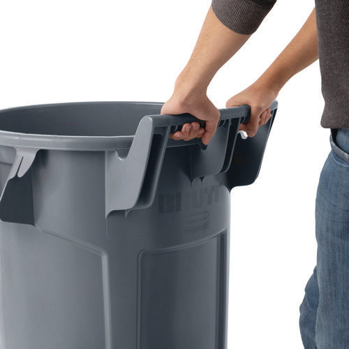 Image of Rubbermaid® Commercial Vented Wheeled Brute Container, 44 Gal, Plastic, Gray