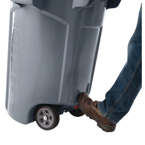 Image of Rubbermaid® Commercial Vented Wheeled Brute Container, 44 Gal, Plastic, Gray