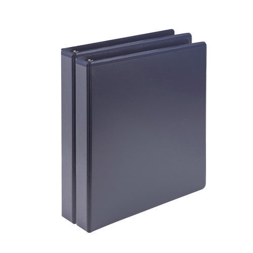 Image of Samsill® Earth's Choice Plant-Based BOHO D-Ring View Binders, 1" Capacity, 11 x 8.5, Indigo, 2/Pack