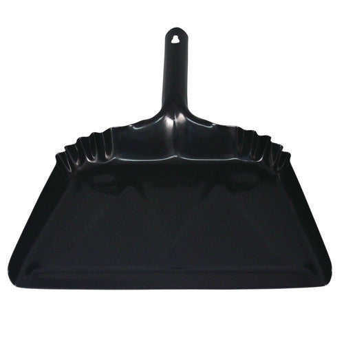 Image of Impact® Heavy-Duty Metal Dust Pan, 12 X 14, 20-Gauge Steel, Black