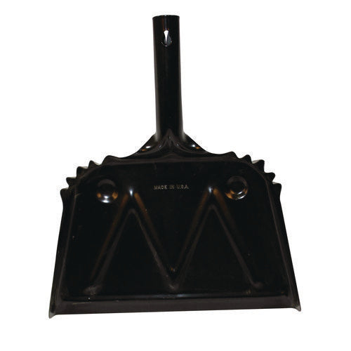 Image of Impact® Heavy-Duty Metal Dust Pan, 12 X 14, 20-Gauge Steel, Black