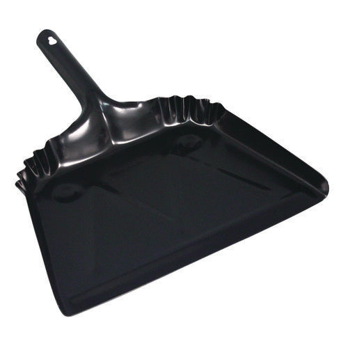Image of Impact® Heavy-Duty Metal Dust Pan, 12 X 14, 20-Gauge Steel, Black