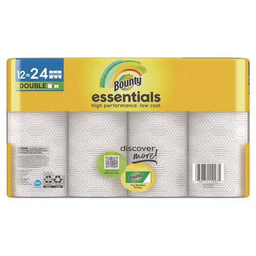 Image of Bounty® Essentials Select-A-Size Kitchen Roll Paper Towels, 2-Ply, 108 Sheets/Roll, 12 Rolls/Carton