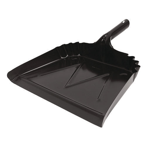 Image of Impact® Heavy-Duty Commercial Dust Pan, 16 X 15.5, 5.38" Handle, 20-Gauge Steel, Black