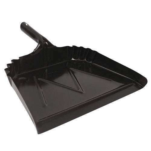 Image of Impact® Heavy-Duty Commercial Dust Pan, 16 X 15.5, 5.38" Handle, 20-Gauge Steel, Black
