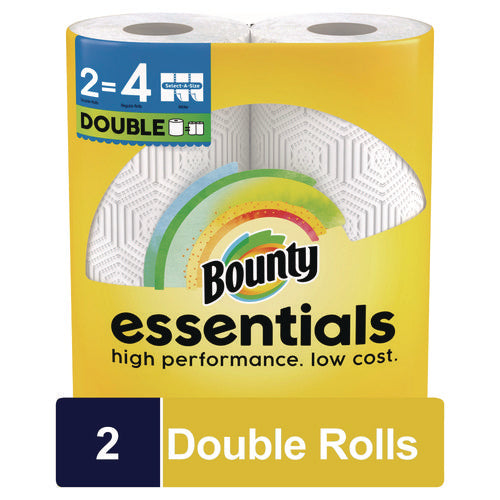 Image of Bounty® Essentials Select-A-Size Kitchen Roll Paper Towels, 2-Ply, White, 108 Sheets/Roll, 2/Pack, 8 Packs/Carton