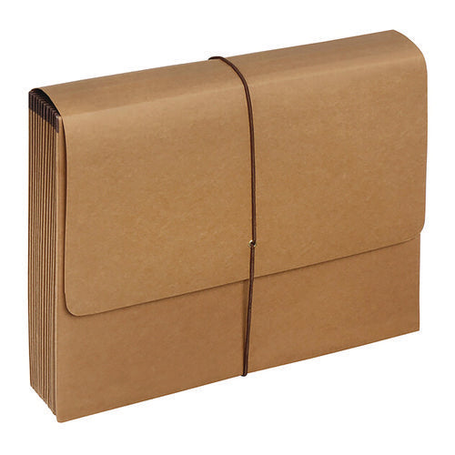 Image of Pendaflex® Kraft Indexed Expanding File, 12 Sections, Elastic Cord Closure, 1/12-Cut Tabs, Letter Size, Brown