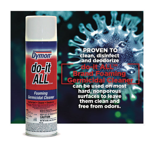 Image of Dymon® Do-It-All Germicidal Foaming Cleaner, 18 Oz Aerosol Spray, 12/carton