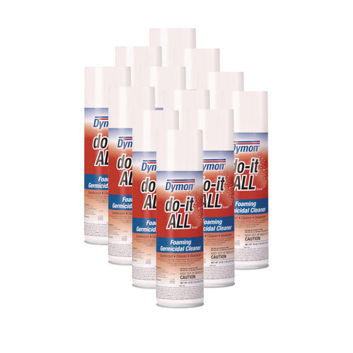 Image of Dymon® Do-It-All Germicidal Foaming Cleaner, 18 Oz Aerosol Spray, 12/carton