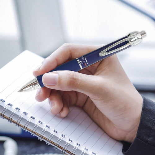Image of Zebra® Sarasa Dry X10 Gel Pen, Retractable, Medium 0.7 mm, Blue Ink, Blue/Silver Barrel, 12/Pack