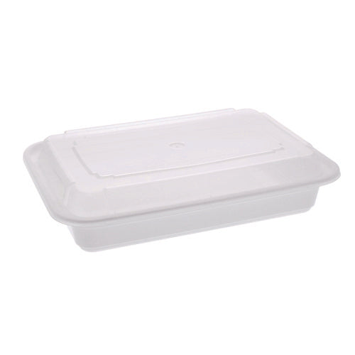 Image of Pactiv Evergreen Newspring VERSAtainer Microwavable Containers, Base/Lid Combo, 8.8 x 6 x 2, White/Clear, Plastic, 150/Carton