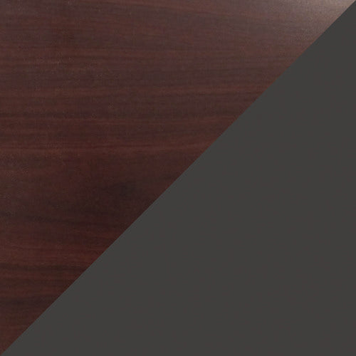 Image of Alera® Single Pedestal Steel Desk, 45" x 24" x 29.5", Mahogany/Charcoal, Charcoal Legs
