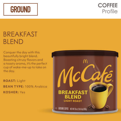 Image of McCafe® Ground Coffee, Breakfast Blend, 30 Oz Can