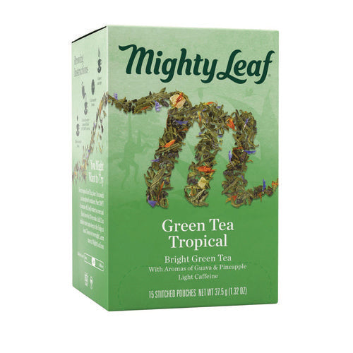 Image of Mighty Leaf® Tea Whole Leaf Tea Pouches, Green Tea Tropical, 15/box