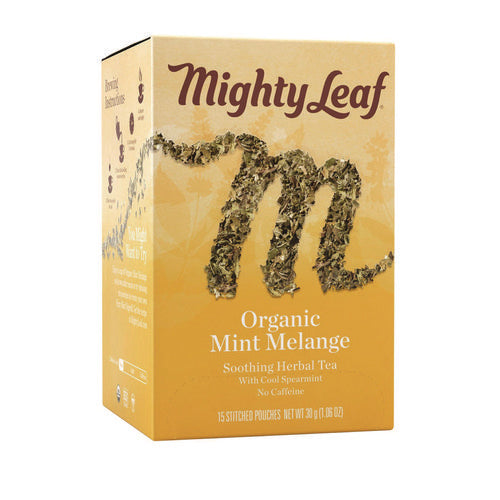 Image of Mighty Leaf® Tea Whole Leaf Tea Pouches, Organic Mint Melange, 15/box