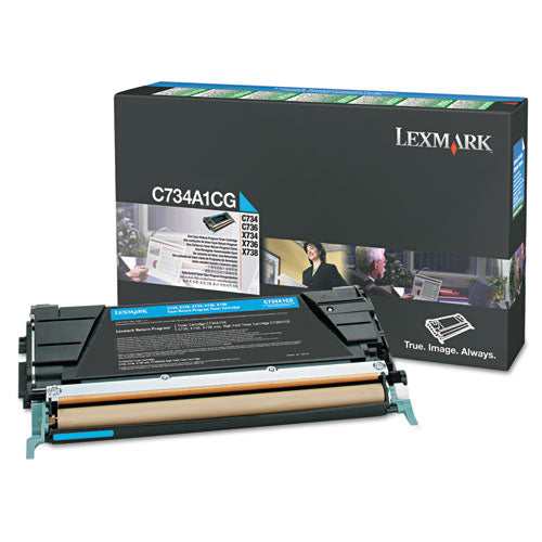 Image of Lexmark X748h1cg Return Program High-Yield Toner, 10,000 Page-Yield, Cyan
