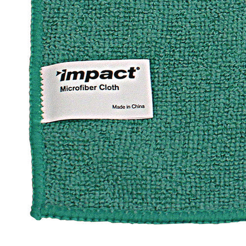 Image of Impact® Lightweight Microfiber Cloths, 16 X 16, Green, 240/carton