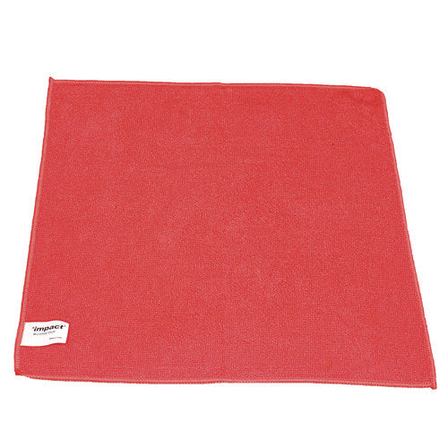 Image of Impact® Lightweight Microfiber Cloths, 16 X 16, Red, 240/carton