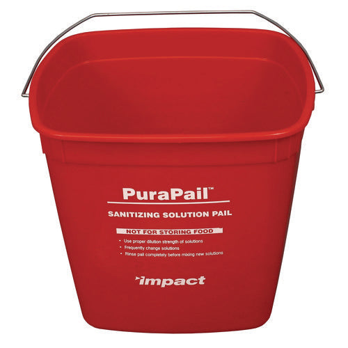 Image of Impact® Purapail Sanitizing Bucket, 6 Qt, Polyethylene, Red