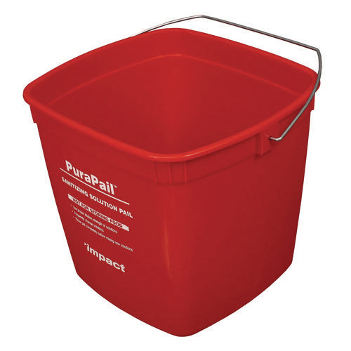 Image of Impact® Purapail Sanitizing Bucket, 6 Qt, Polyethylene, Red
