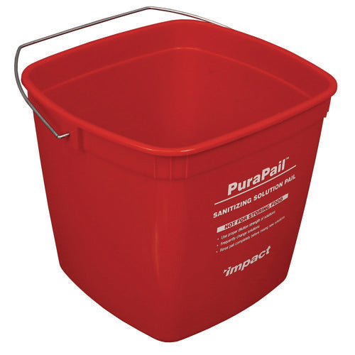 Image of Impact® Purapail Sanitizing Bucket, 6 Qt, Polyethylene, Red