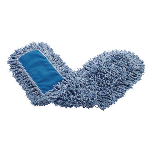 Image of Rubbermaid® Commercial Twisted Loop Blend Dust Mop, Polyester Yarn, 48", Blue, 12/Carton